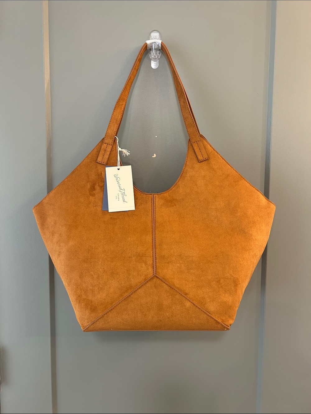 Universal Thread Suede Shoulder Tote in Tan NWT!